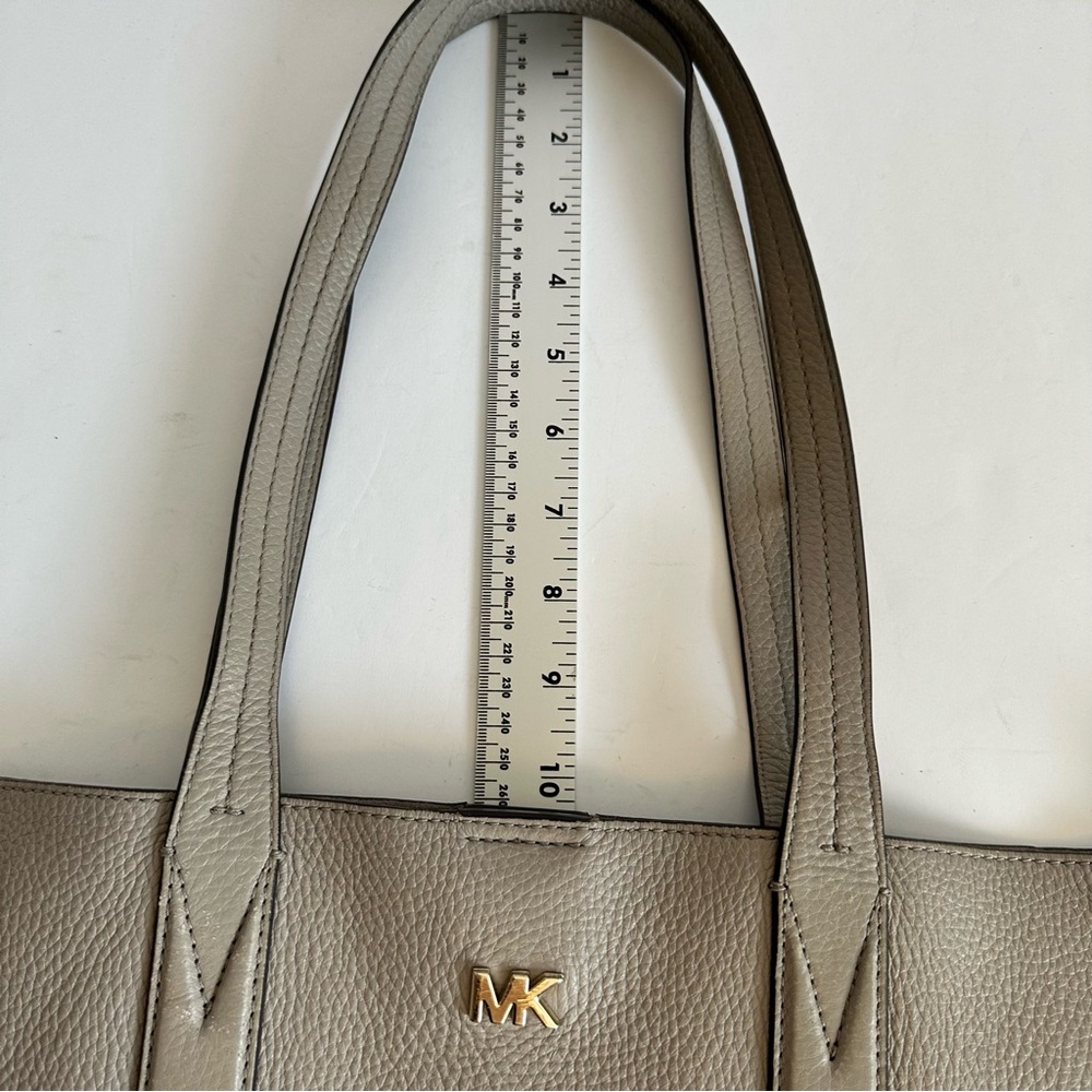 Michael Kors Pebbled Leather Tote & Wallet Set Taupe Gray - Picture 12 of 12